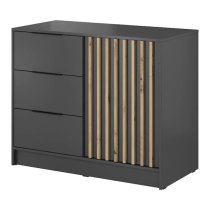 Norco Wooden Sideboard With 1 Door 3 Drawers In Graphite