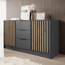 Newport Wooden Sideboard With 2 Doors 3 Drawers In Graphite