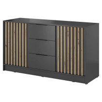 Newport Wooden Sideboard With 2 Doors 3 Drawers In Graphite