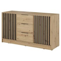 Newport Wooden Sideboard With 2 Doors 3 Drawers In Artisan Oak