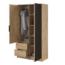 Newport Wooden Wardrobe With 2 Hinged Doors 105cm In Artisan Oak