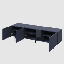 Merill Wooden TV Stand Small With 3 Doors In Navy