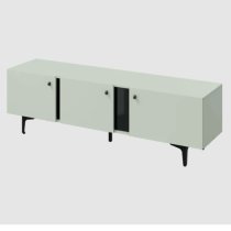 Merill Wooden TV Stand Small With 3 Doors In Sage Green