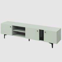 Merill Wooden TV Stand Large With 3 Doors In Sage Green