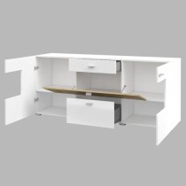 Citrus High Gloss Sideboard With 3 Doors 2 Drawers In White