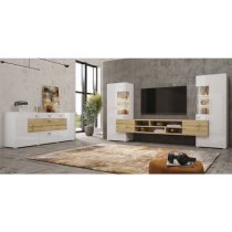 Citrus High Gloss Sideboard With 3 Doors 2 Drawers In White