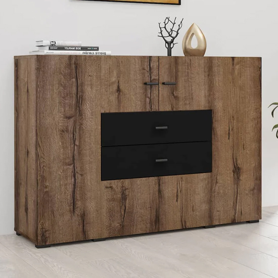 Citrus Wooden Sideboard With 2 Doors 2 Drawers In Monastery Oak