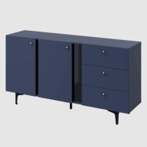 Merill Wooden Sideboard With 2 Doors 3 Drawers In Navy