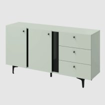 Merill Wooden Sideboard With 2 Doors 3 Drawers In Sage Green