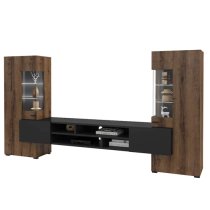 Citrus Wooden Entertainment Unit In Monastery Oak And Black