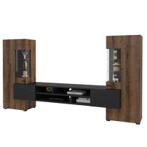 Citrus Wooden Entertainment Unit In Monastery Oak And Black