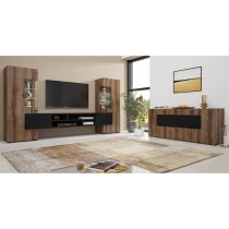 Citrus Wooden Entertainment Unit In Monastery Oak And Black