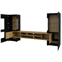 Citrus Wooden Entertainment Unit In Black And Wotan Oak