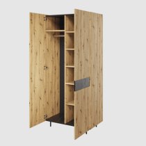 Madrid Wooden Wardrobe With 2 Doors In Artisan Oak