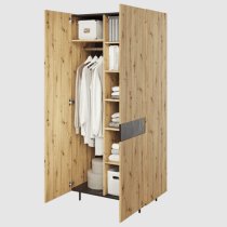 Madrid Wooden Wardrobe With 2 Doors In Artisan Oak