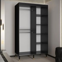 Barrie Wooden Wardrobe With 2 Sliding Doors 120cm In Black