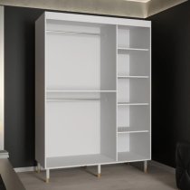 Barrie Wooden Wardrobe With 2 Sliding Doors 150cm In White