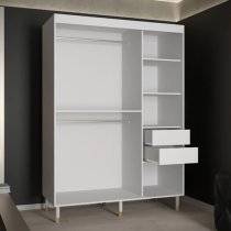 Barrie Wooden Wardrobe With 2 Sliding Doors 150cm In White