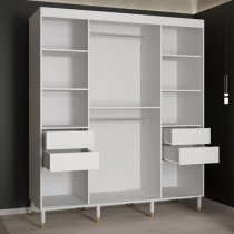 Barrie Wooden Wardrobe With 2 Sliding Doors 180cm In White