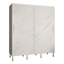 Barrie Wooden Wardrobe With 2 Sliding Doors 180cm In White