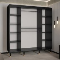 Barrie Wooden Wardrobe With 2 Sliding Doors 200cm In Black