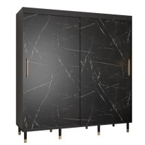 Barrie Wooden Wardrobe With 2 Sliding Doors 200cm In Black