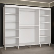 Barrie Wooden Wardrobe With 3 Sliding Doors 250cm In White