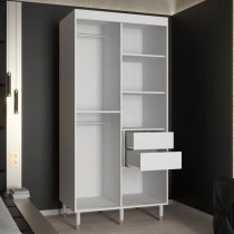 Barrie I Mirrored Wardrobe With 2 Sliding Doors 100cm In White