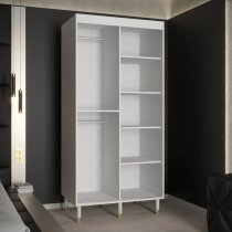 Barrie I Mirrored Wardrobe With 2 Sliding Doors 100cm In White