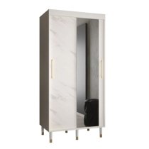 Barrie I Mirrored Wardrobe With 2 Sliding Doors 100cm In White