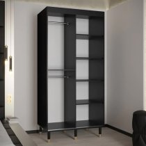 Barrie I Mirrored Wardrobe With 2 Sliding Doors 100cm In Black