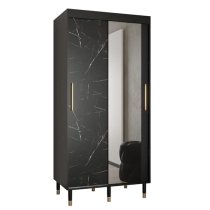 Barrie I Mirrored Wardrobe With 2 Sliding Doors 100cm In Black