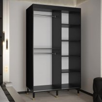 Barrie I Mirrored Wardrobe With 2 Sliding Doors 120cm In Black