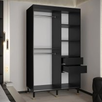 Barrie I Mirrored Wardrobe With 2 Sliding Doors 120cm In Black