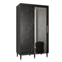 Barrie I Mirrored Wardrobe With 2 Sliding Doors 120cm In Black