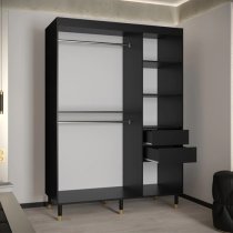 Barrie I Mirrored Wardrobe With 2 Sliding Doors 150cm In Black