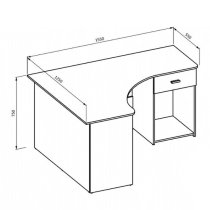 Calvi Wooden Computer Desk Corner With 1 Drawer In White