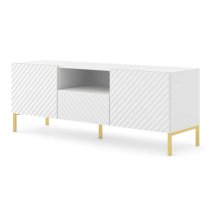 Sanford Wooden TV Stand With 2 Doors 1 Drawer In White