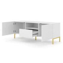 Sanford Wooden TV Stand With 2 Doors 1 Drawer In White