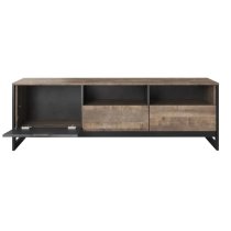 Akron Wooden TV Stand With 1 Door 2 Drawers In Grande Oak