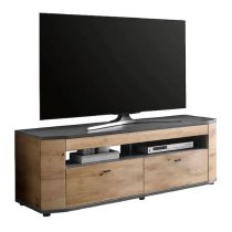 Derry Wooden TV Stand With 2 Drawers In Artisan Oak