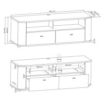 Derry Wooden TV Stand With 2 Drawers In Artisan Oak