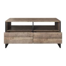 Akron Wooden Coffee Table With 2 Drawers In Grande Oak