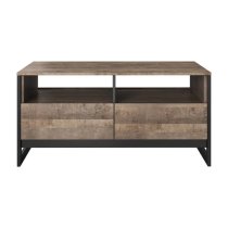 Akron Wooden Coffee Table With 2 Drawers In Grande Oak