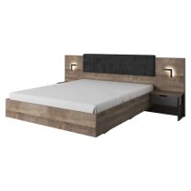 Akron Wooden King Size Bed In Grande Oak