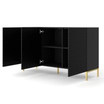 Sanford Wooden Sideboard Large With 3 Doors In Black