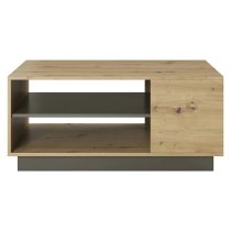 Alaro Wooden Coffee Table In Artisan Oak With Undershelf