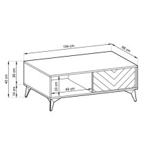 Douala Wooden Coffee Table With 2 Drawers In Evoke Oak