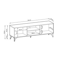 Douala Wooden TV Stand With 2 Doors In Evoke Oak