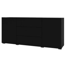 Azusa Wooden Sideboard With 2 Doors 3 Drawers In Matt Black